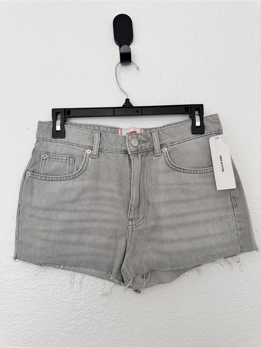 NEW NWT Urban Outfitters BDG Light Gray Raw-Hem Denim Shorts